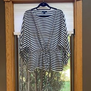 Cute Blue and White Stripe Chaps Blouse